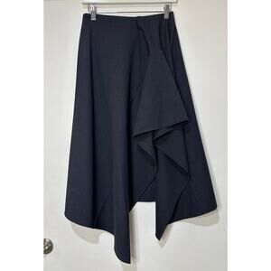 A.L.C. Skyla Drape Midi Asymmetrical Skirt Navy Blue Plaid Size 0 NWT Timeless